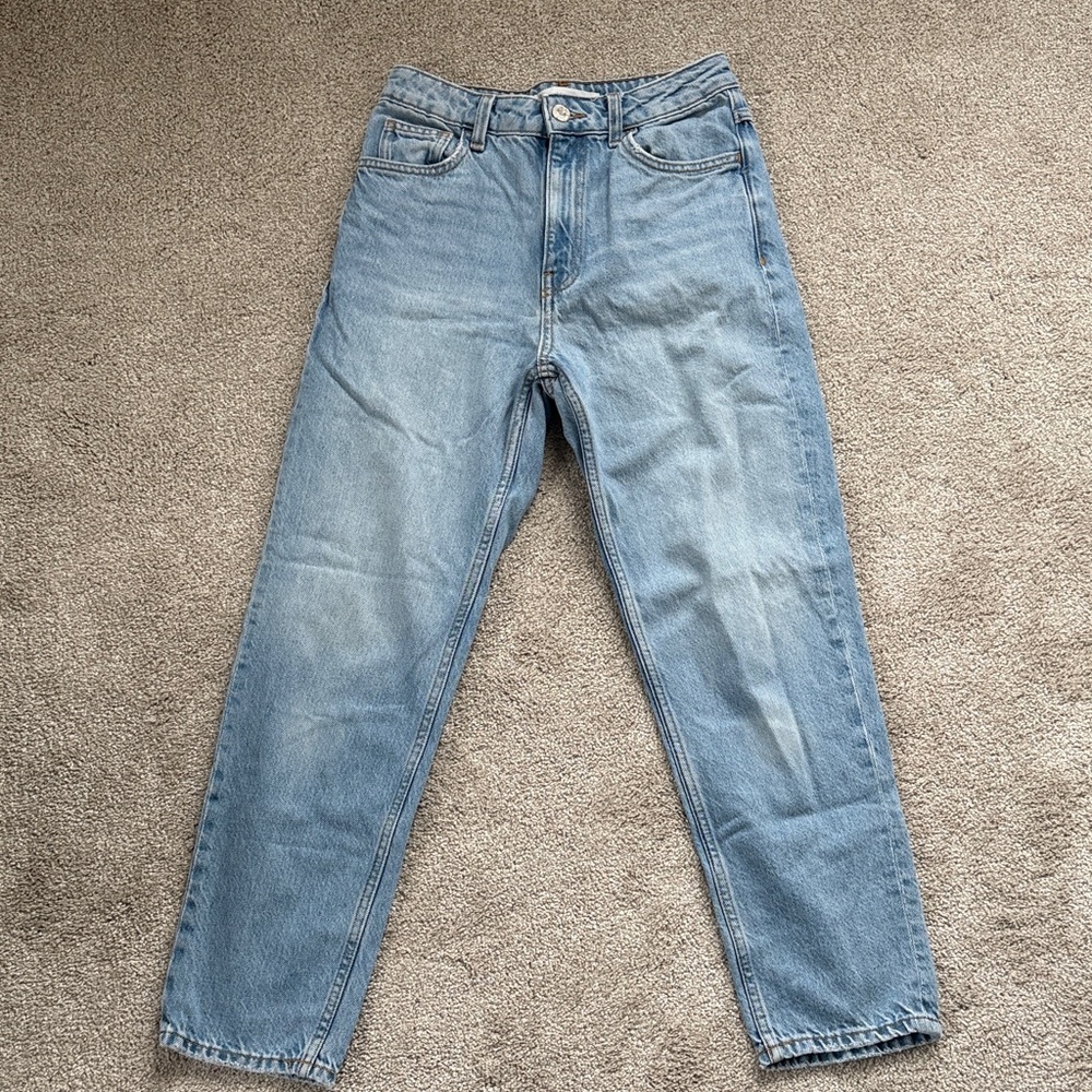 Mango High Rise Mom Jeans in Light Wash